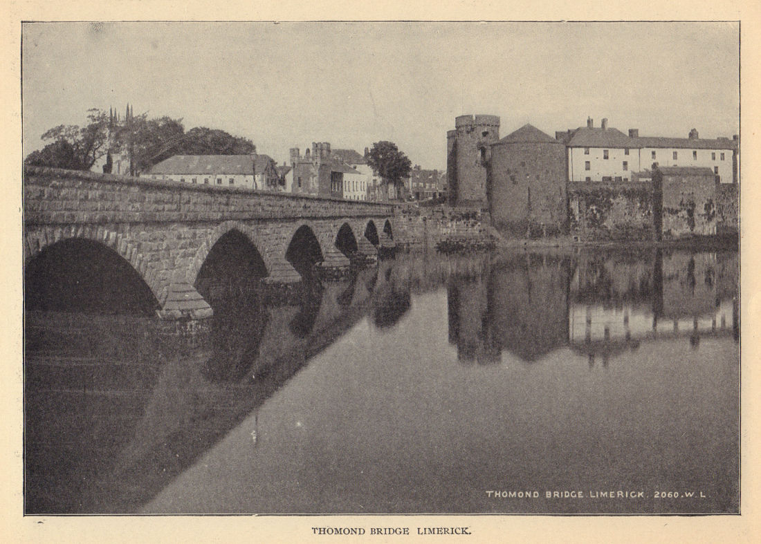 Thomond Bridge, Limerick. Ireland 1905 old antique vintage print picture